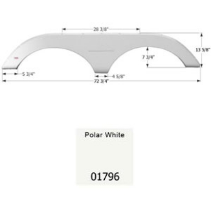 Picture of Icon  Polar White Tandem Axle Fender Skirt For Keystone Brands 01796 15-0615                                                 