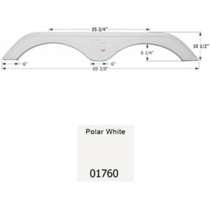 Picture of Icon  Polar White Tandem Axle Fender Skirt For KZ Brands 01760 15-0585                                                       