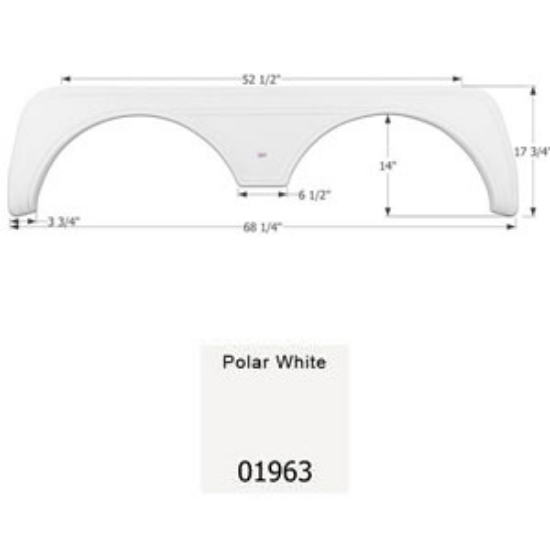 Picture of Icon  Polar White Tandem Axle Fender Skirt For KZ Brands 01963 15-0461                                                       